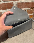 BALENCIAGA PAPIER LEATHER ENVELOPE WALLET ‘GRAY’