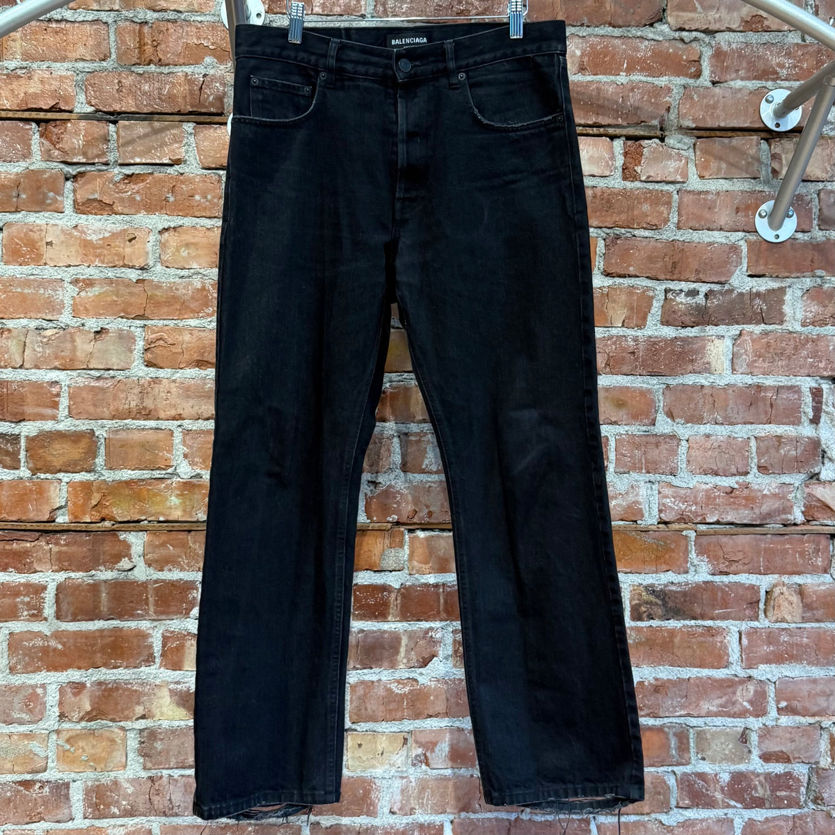 BALENCIAGA SS22 STRAIGHT LEG DISTRESSED DENIM ‘BLACK’