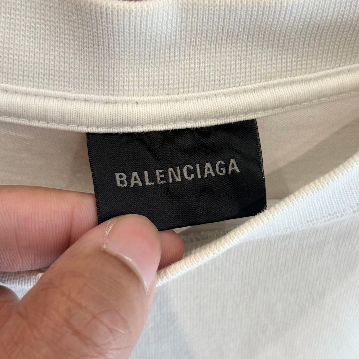 BALENCIAGA SS22 RHINESTONE LOGO TEE ‘WHITE’