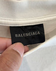 BALENCIAGA SS22 RHINESTONE LOGO TEE ‘WHITE’