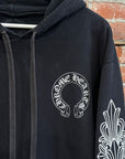 CHROME HEARTS SUNFADED HORSESHOE FLORAL PULLOVER HOODIE ‘BLACK’