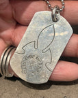CHROME HEARTS FLEUR KNEE DOGTAG NECKLACE ‘SILVER’