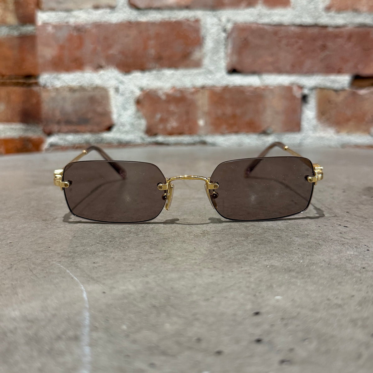 MIU MIU B50S RIMLESS SUNGLASSES ‘GOLD’