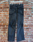 NO FAITH STUDIOS FRAYED FLAIRED JEANS ‘GREY’