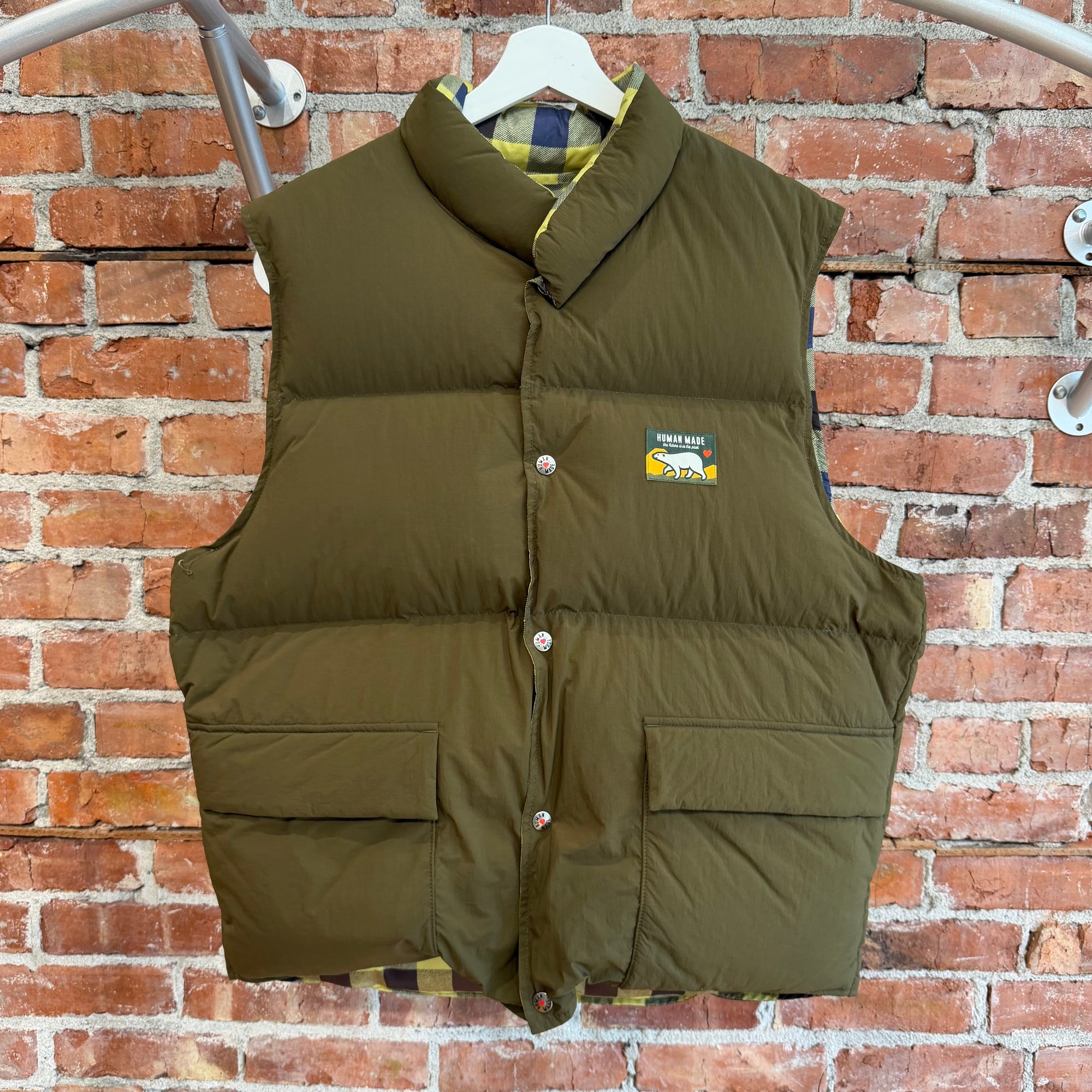HUMAN MADE REVERSIBLE DOWN VEST ‘OLIVE’