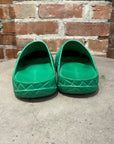 BOTTEGA VENETA WOVEN MULE SLIDES ‘GREEN’