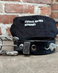 ENFANTS RICHES DEPRIMES FW25 RAT CHASE LEATHER BELT ‘BLACK/SILVER’
