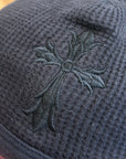 CHROME HEARTS TONAL CROSS SKULL CAP BEANIE ‘BLACK’