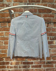 THOM BROWNE RWB PINSTRIPE SINGLE BREAST JACKET ‘BLUE’