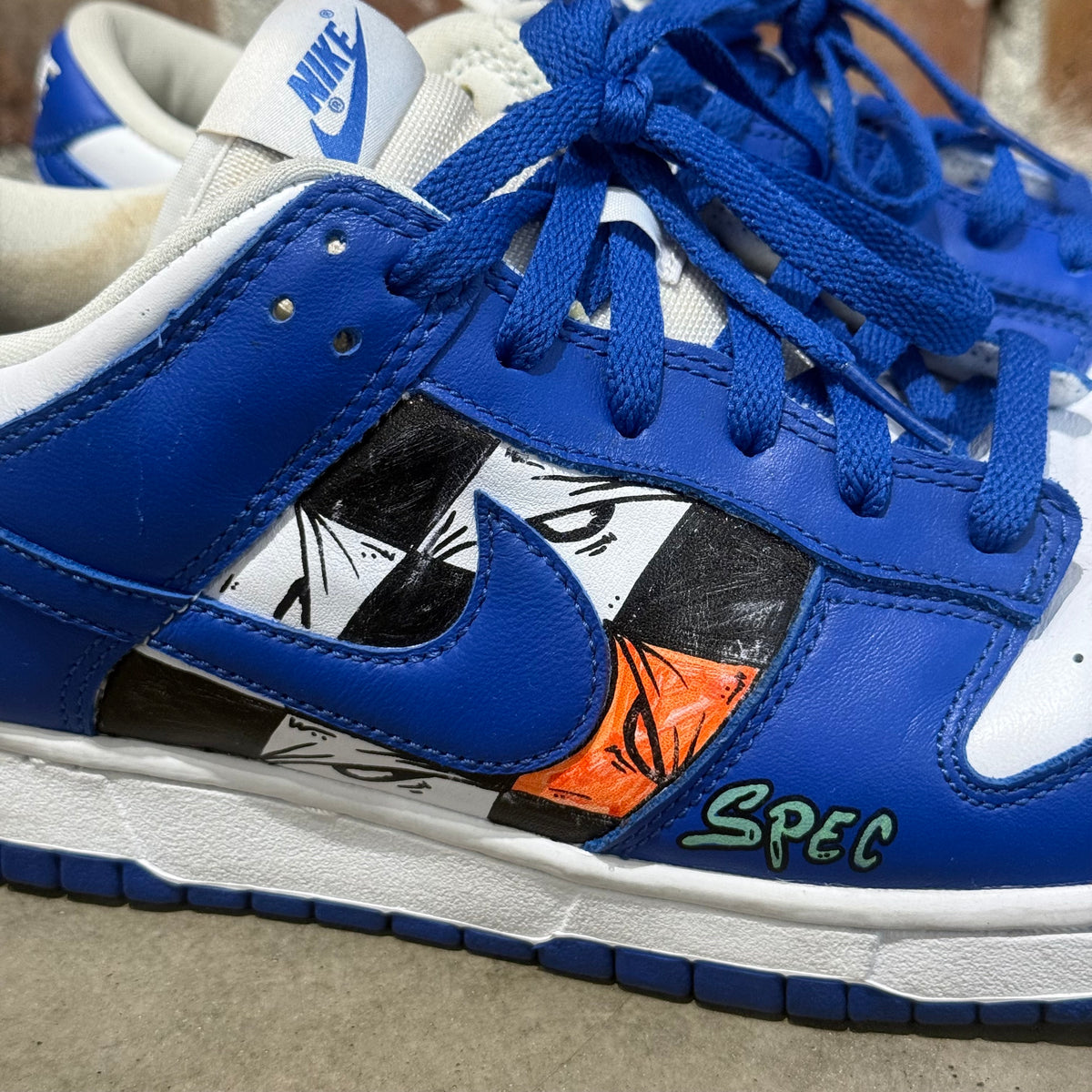 CHROME HEARTS MATTY BOY NIKE DUNK LOW SNEAKERS ‘WHITE/BLUE’