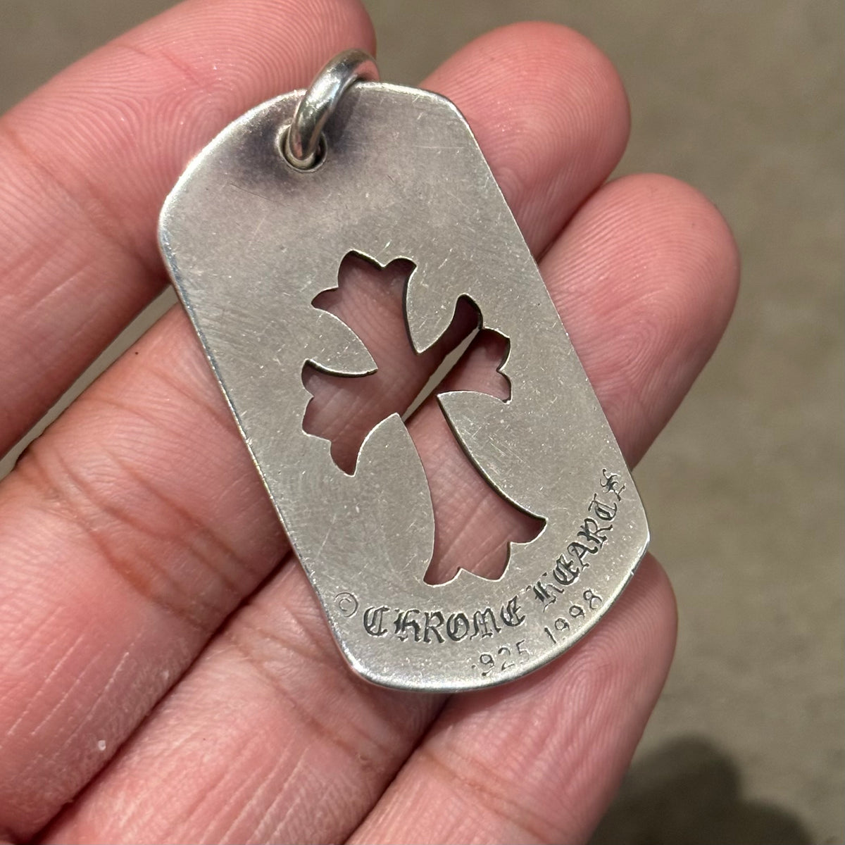 CHROME HEARTS CROSS CUT-OUT DOG TAG NECKLACE ‘SILVER’