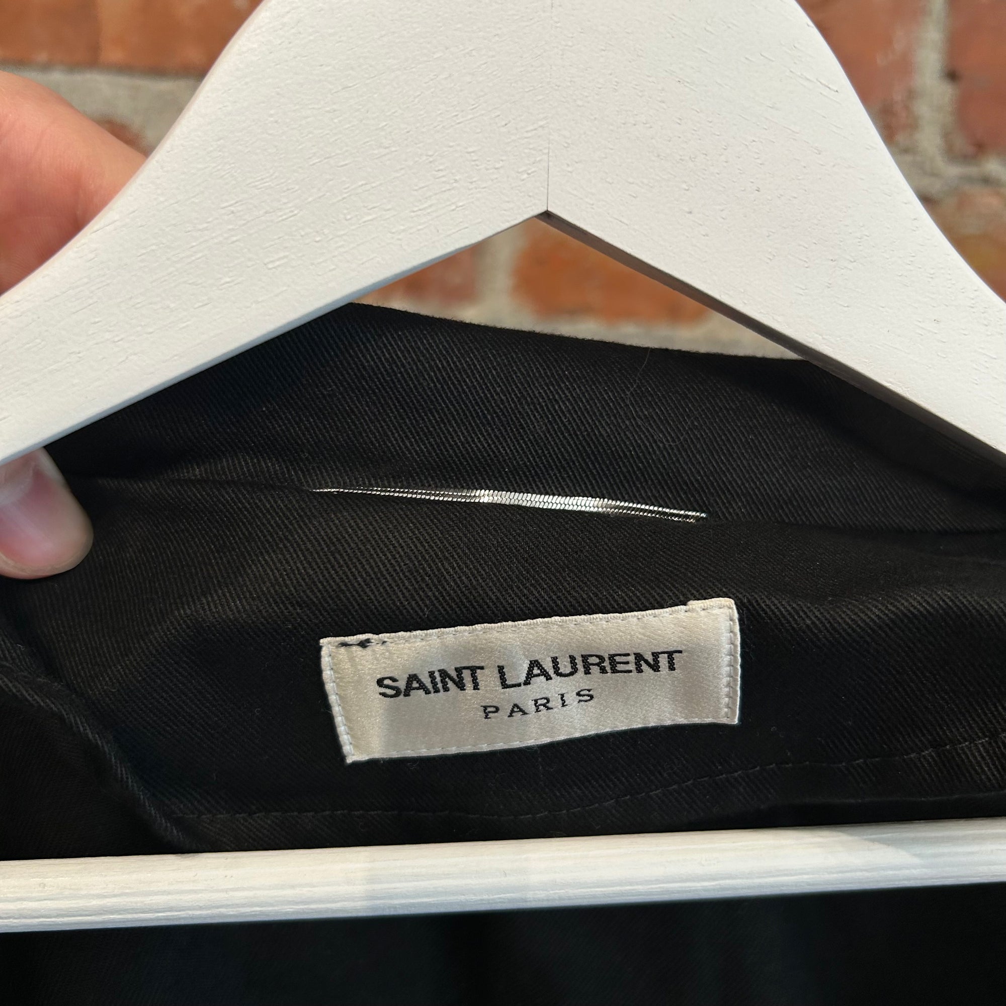 SAINT LAURENT SS19 GABERDINE MILITARY PARKA ‘BLACK’