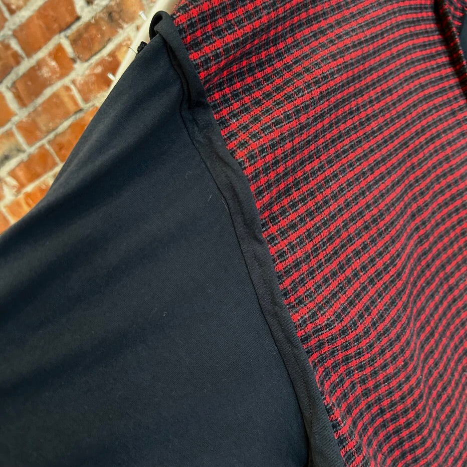 BALENCIAGA SS25 CHECK FRAYED CAMPAIGN SHIRT ‘RED/BLACK’