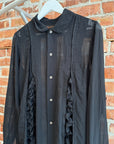 COMME DES GARÇONS BLACK DISTRESSED RIBBON SHIRT ‘BLACK’