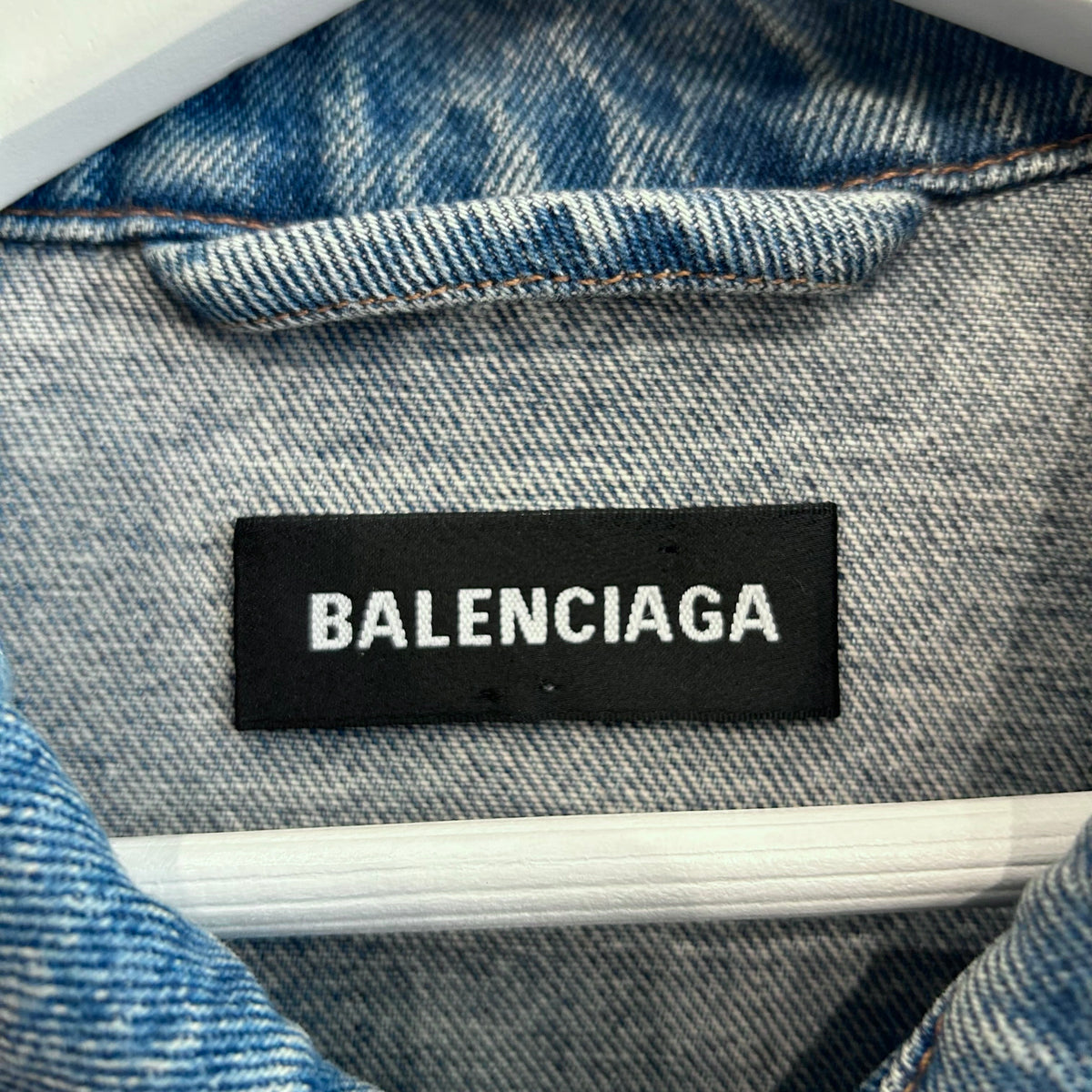 BALENCIAGA FW20 LANGUAGE DENIM TRUCKER JACKET ‘BLUE’