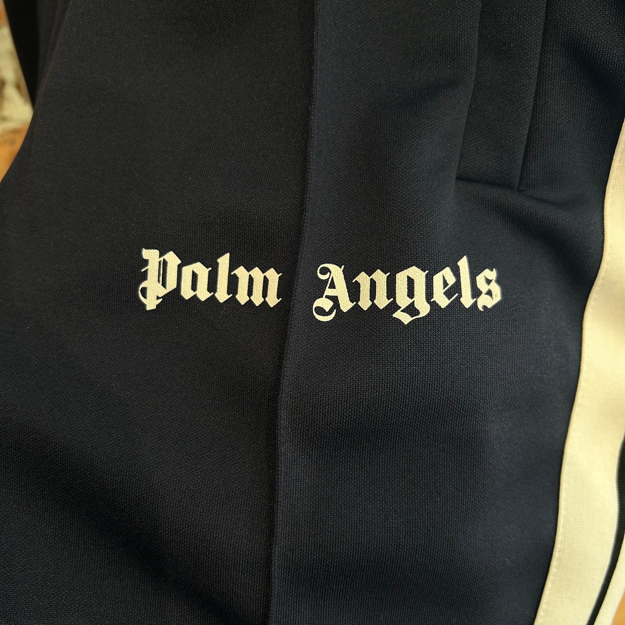 PALM ANGELS SIDE ZIP TRACK PANTS ‘NAVY’