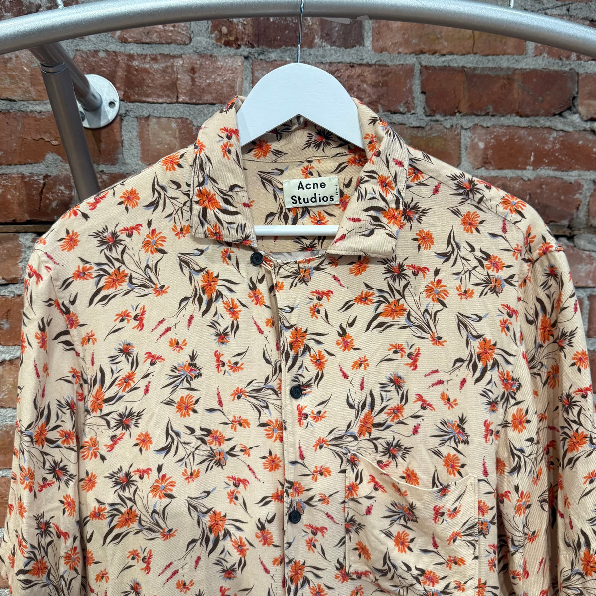 ACNE STUDIO SIMON CAMP COLLAR FLORAL SHIRT ‘MULTI’