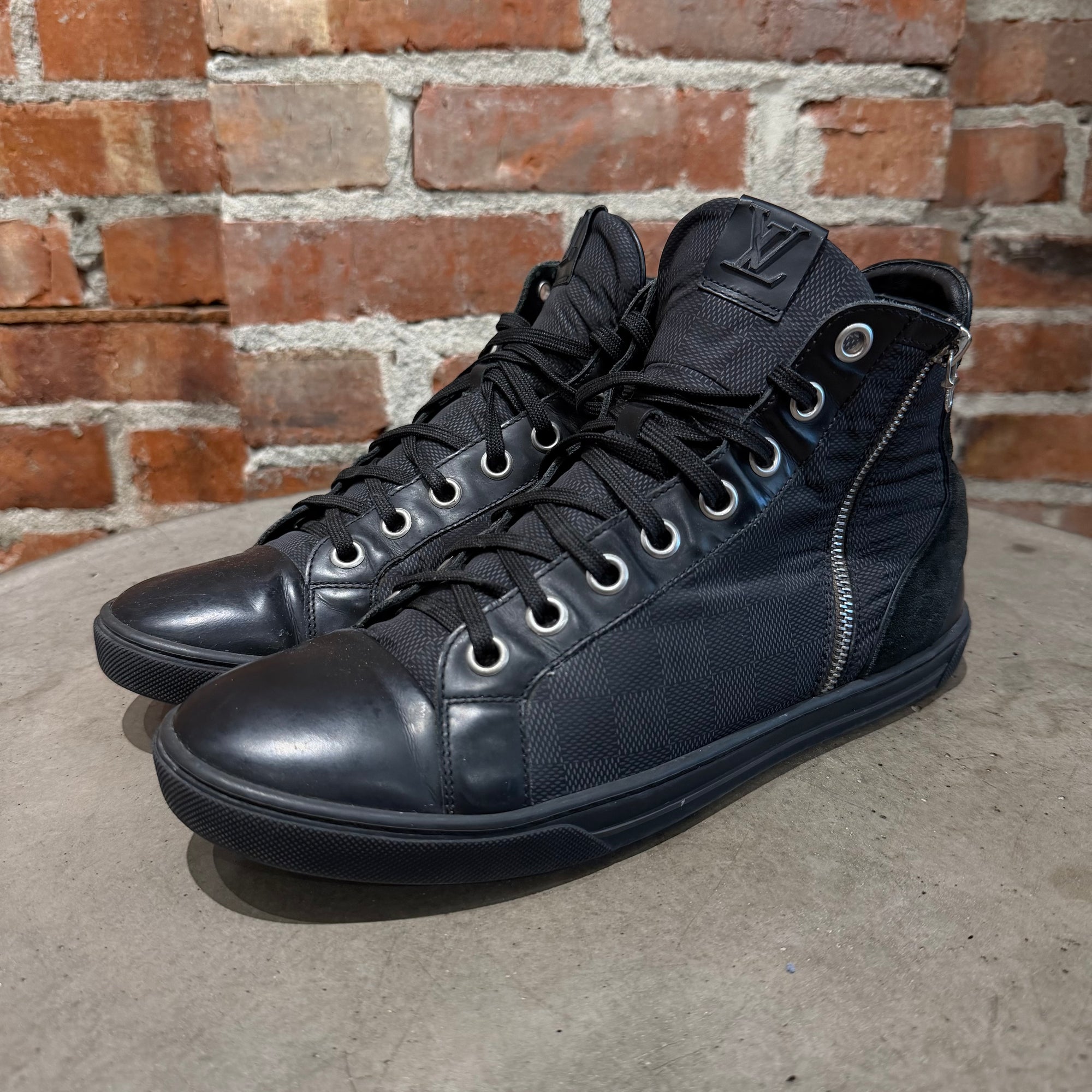 LOUIS VUITTON SS13 DAMIER GRAPHITE ZIP SNEAKERS ‘BLACK’