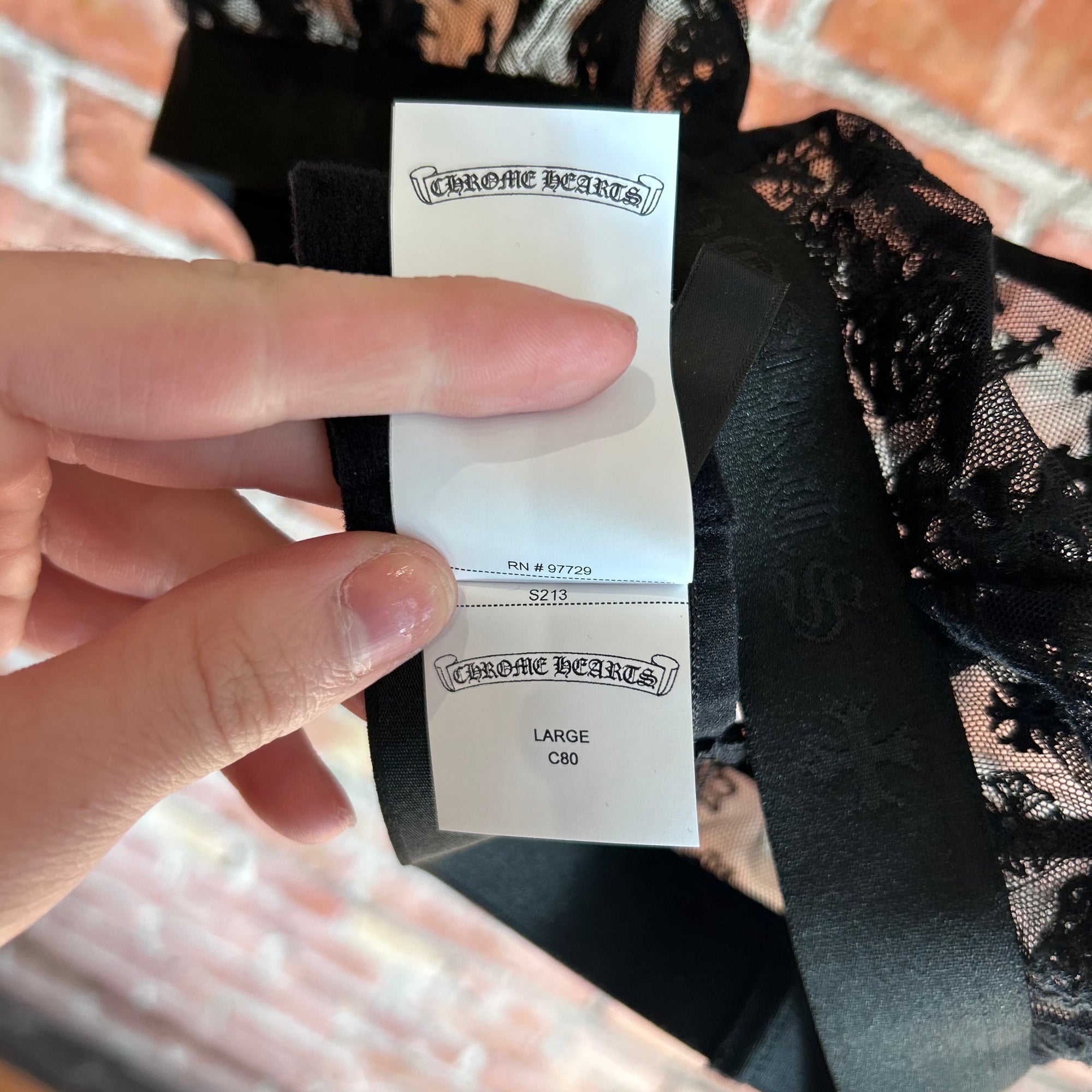 CHROME HEARTS LACE BRA ‘BLACK’