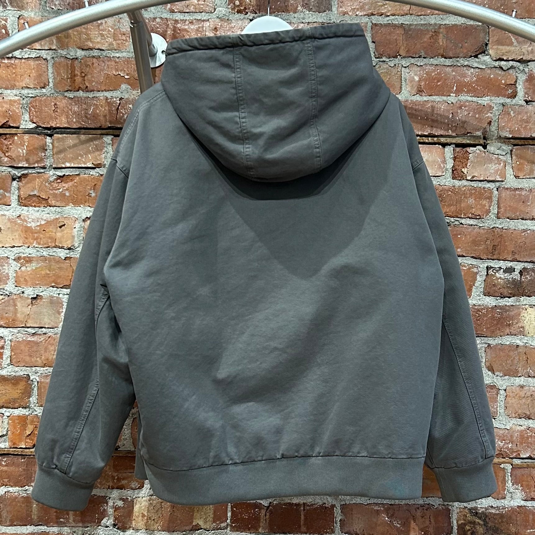 MIU MIU HOODED GARMENT-DYED BLOUSON JACKET ‘GREY’