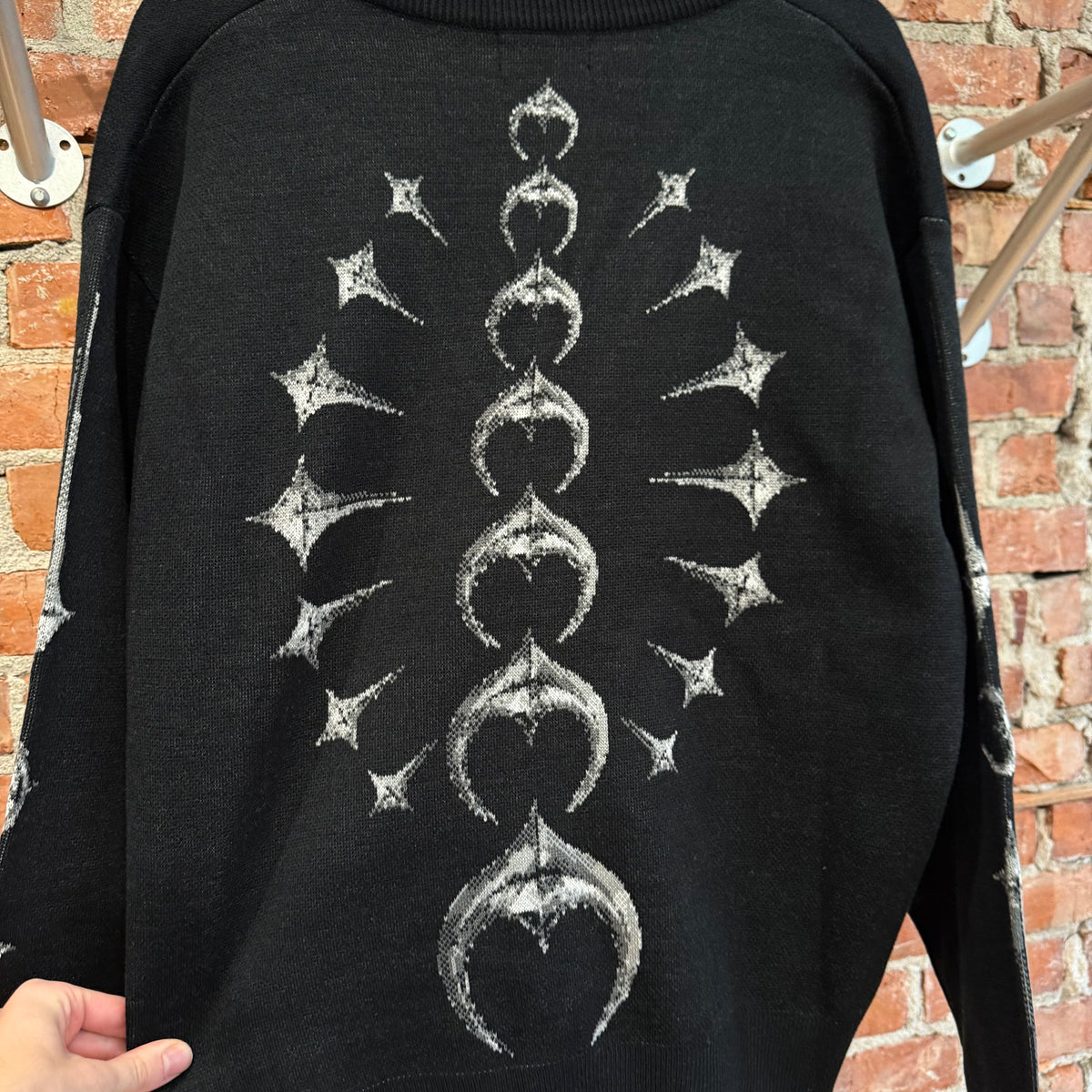 THUG CLUB BONE KNIT CARDIGAN ‘BLACK’