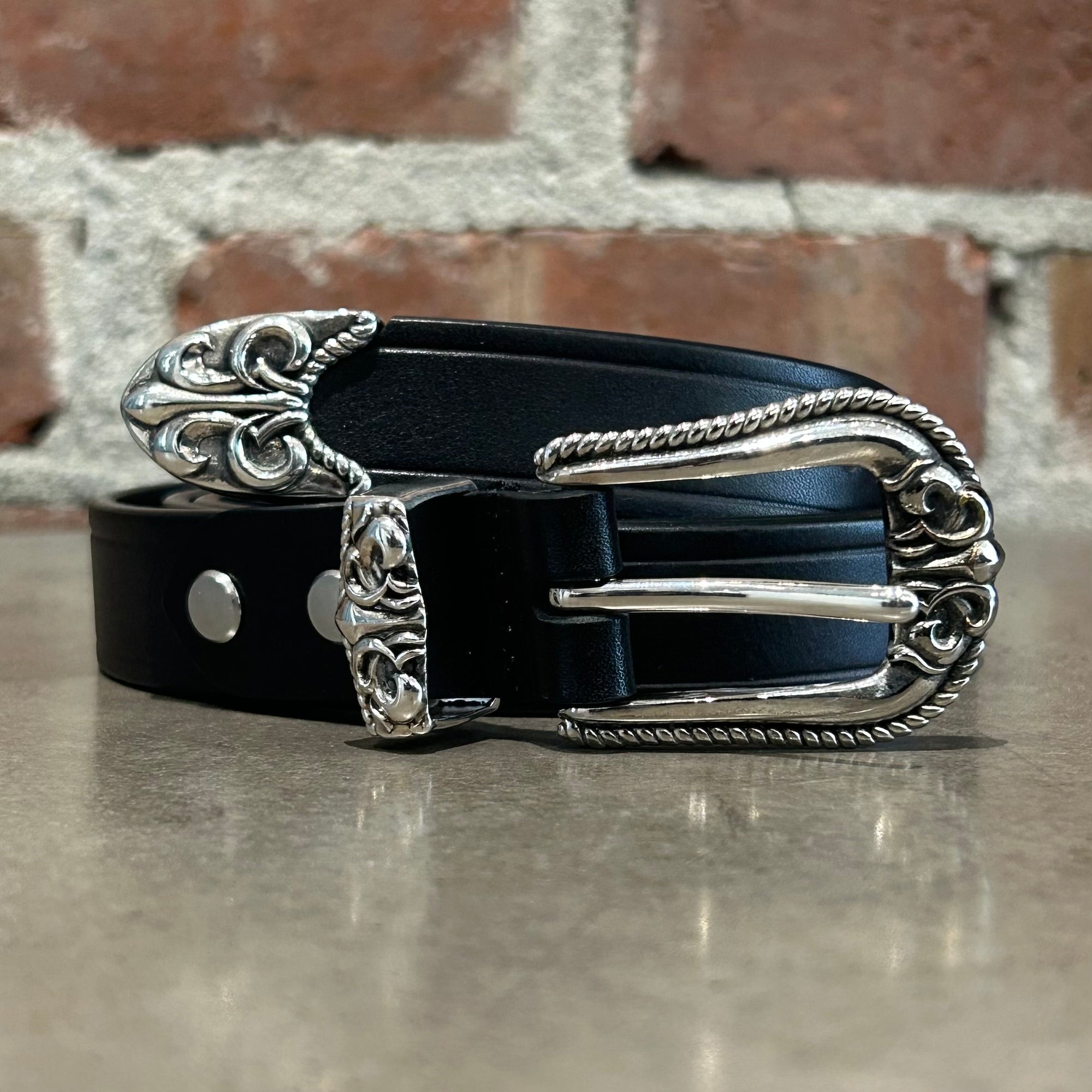 DEAL DESIGN 3-PIECE KING GATE BELT ‘BLACK/SILVER’