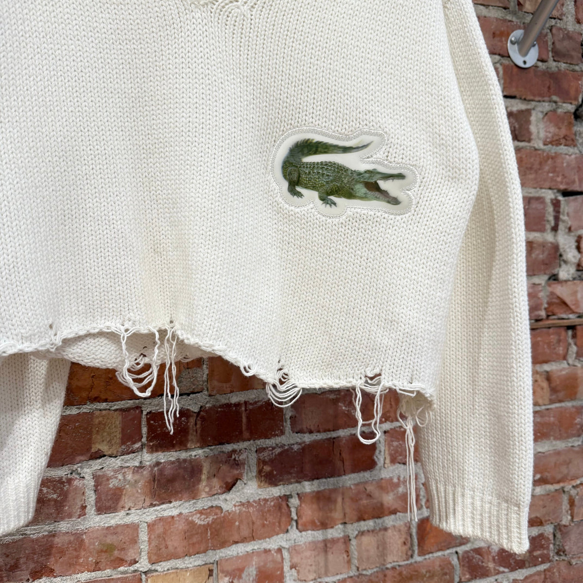 DOUBLET SS19 ALLIGATOR 3D PATCH KNIT SWEATER ‘WHITE’