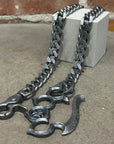 DEAL DESIGN KNUCKLE DUSTER WALLET CHAIN 'AGED SILVER'