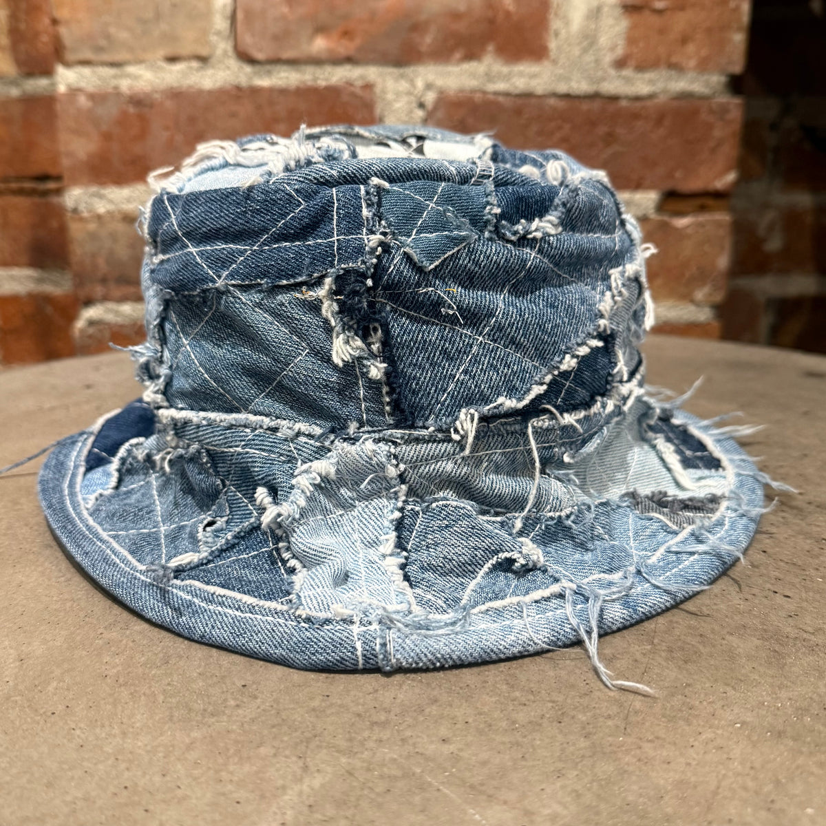 GALLERY DEPT. PATCHWORK DENIM BUCKET HAT ‘BLUE’