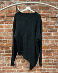 MM6 OVERSIZED ASYMMETRICAL KNIT SWEATER ‘BLACK’