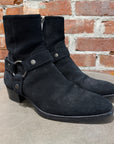 SAINT LAURENT FW13 SUEDE WYATT HARNESS BOOTS ‘BLACK’
