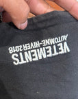 VETEMENTS AW18 HEAVY METAL TOUR HOODIE ‘BLACK’