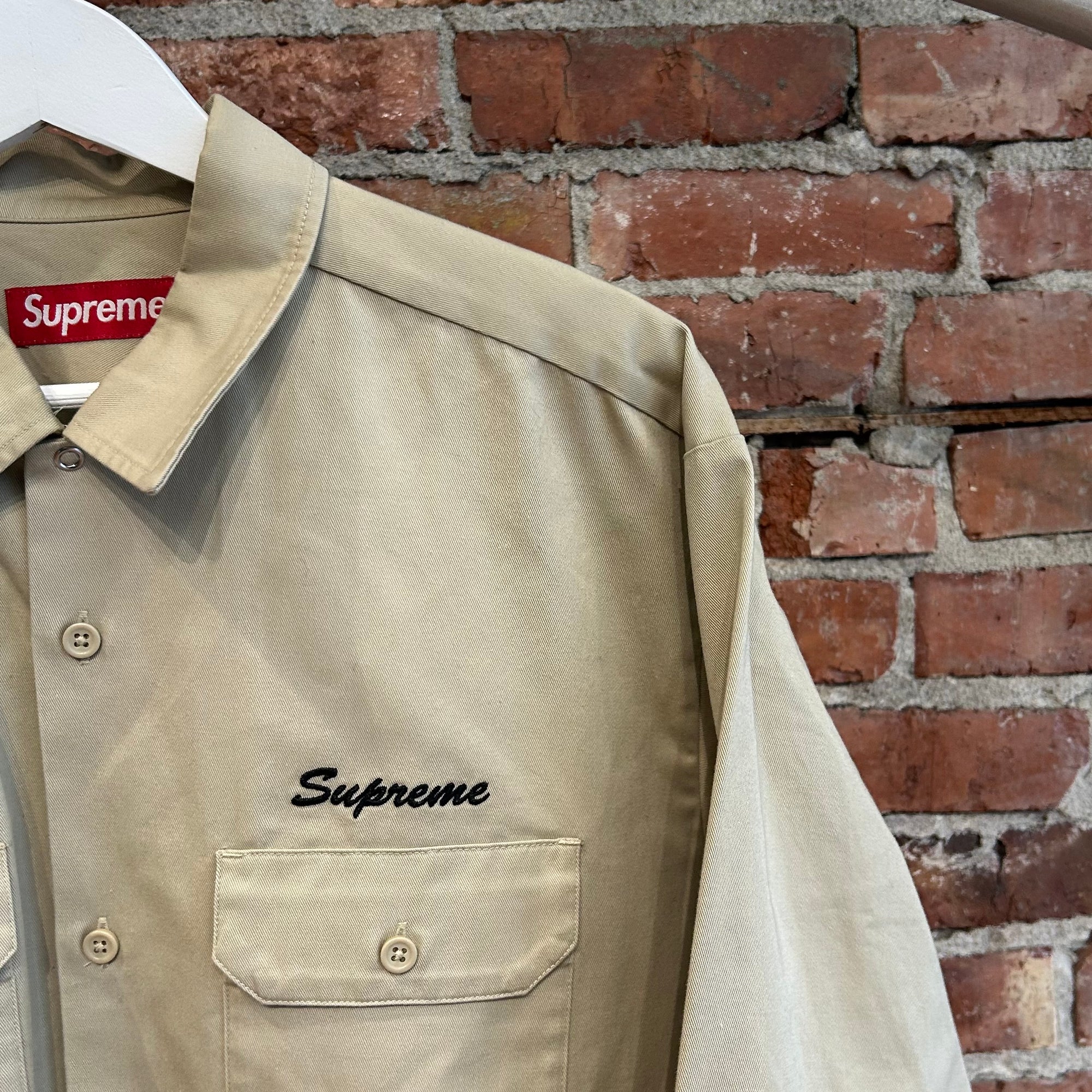 SUPREME SS24 GOD BLESS WORK SHIRT ‘TAN’