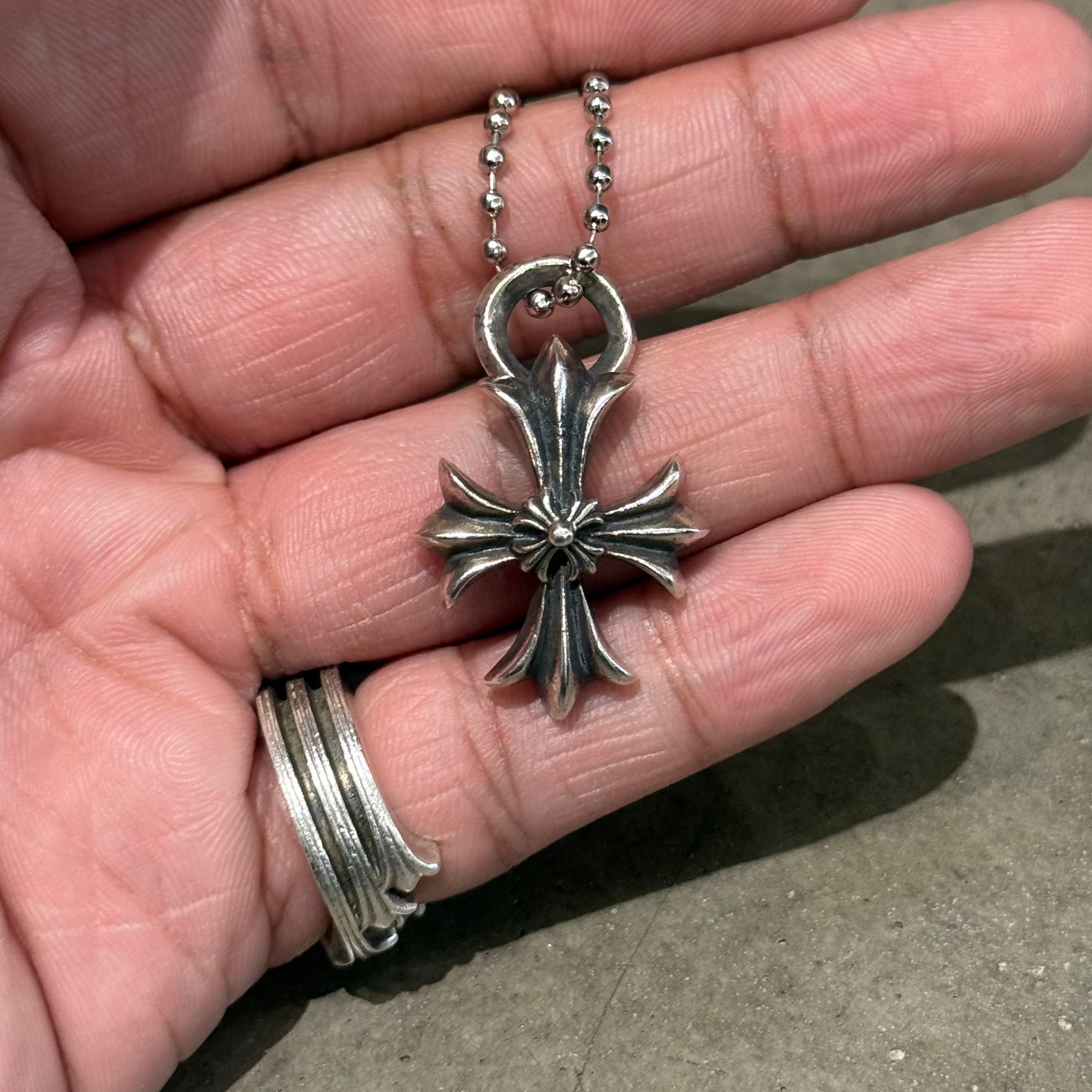 CHROME HEARTS DOUBLE CH PLUS CROSS NECKLACE ‘SILVER’