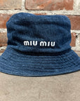 MIU MIU SS25 DENIM BUCKET HAT ‘DARK BLUE’