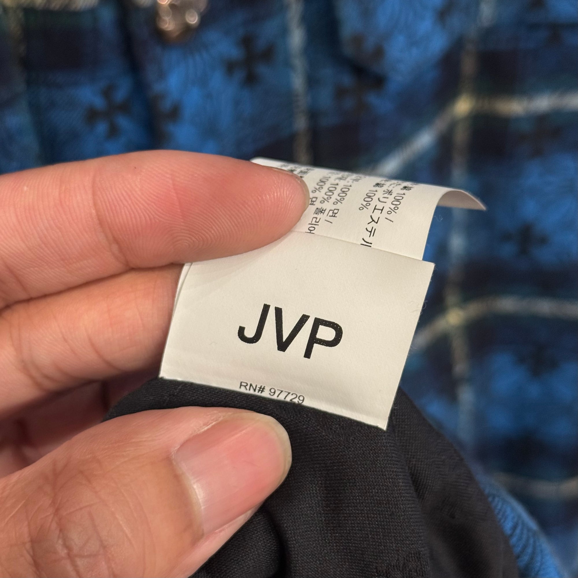 CHROME HEARTS MONOGRAM WORK DOG FLANNEL ‘BLUE’