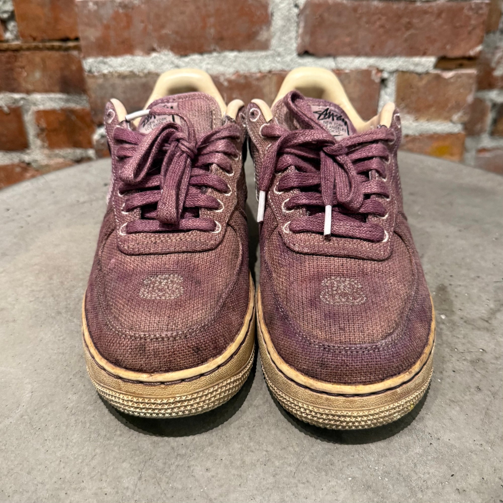 STUSSY X NIKE AIR FORCE 1 DYED SNEAKERS ‘MAUVE’