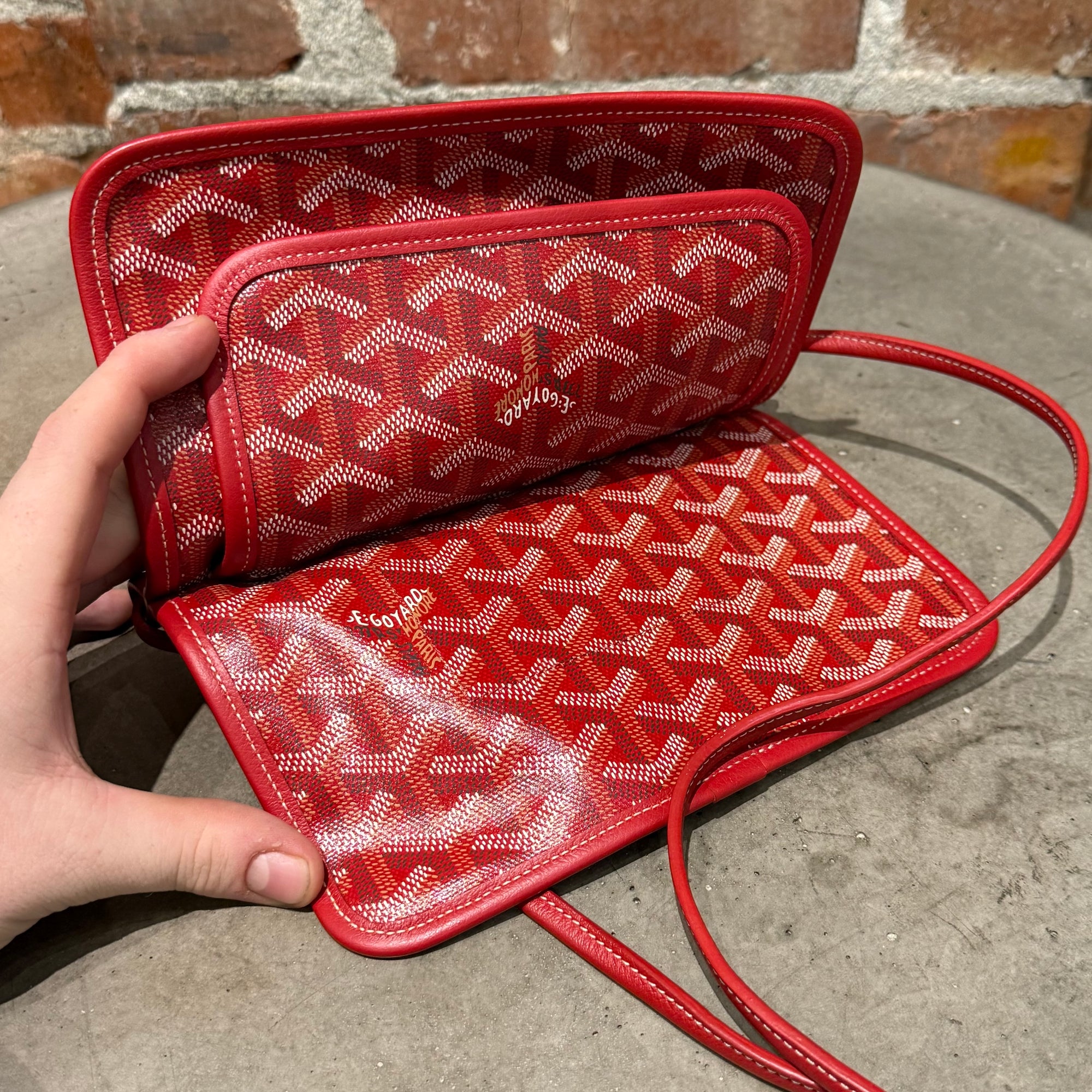 GOYARD 2019 GOYARDINE PLUMET CROSSBODY BAG ‘RED’