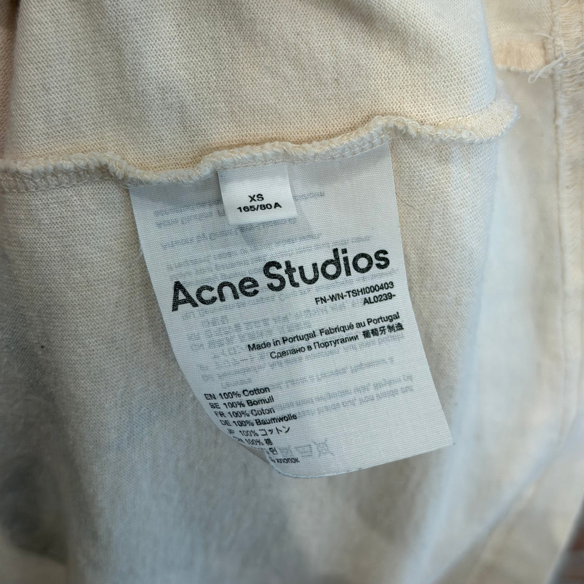 ACNE STUDIOS SS21 GRANT LEVY LUCEOR GRAPHIC TEE ‘CREAM’