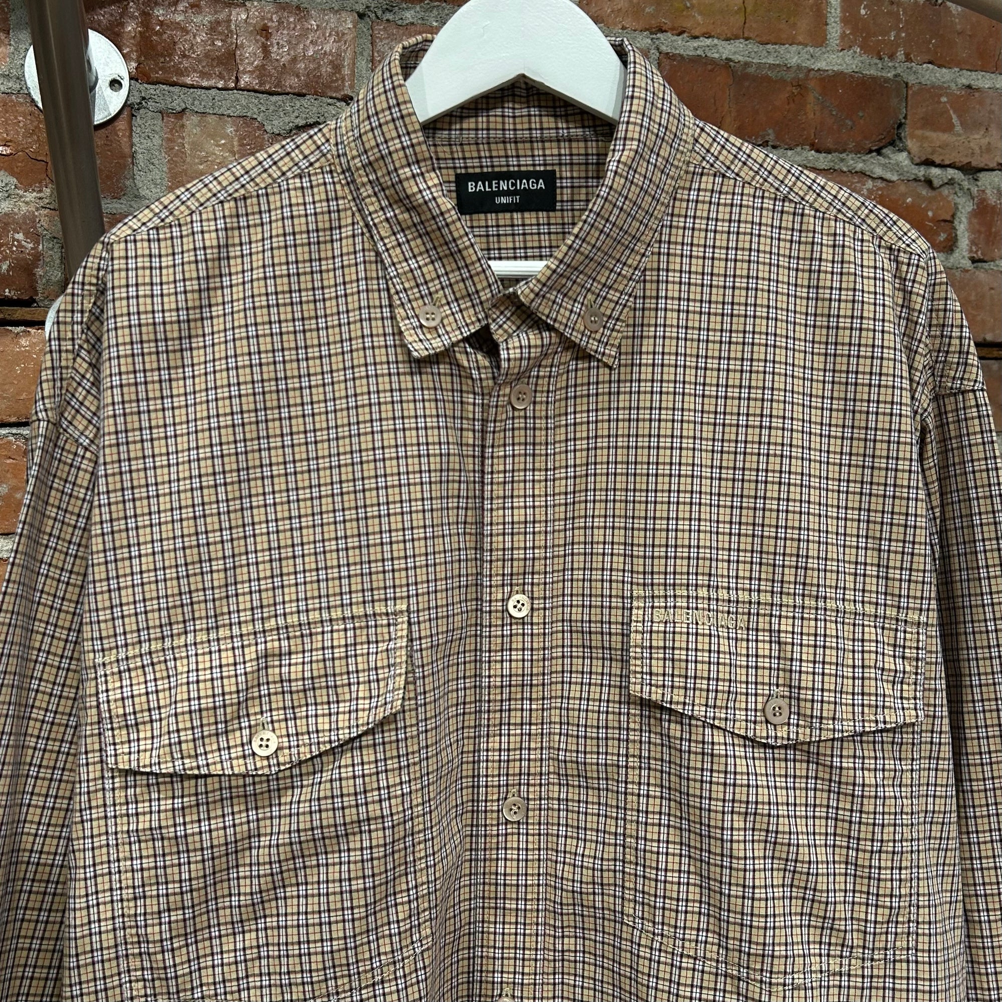 BALENCIAGA SS20 OVERSIZED CHECK FLANNEL SHIRT ‘MULTI’