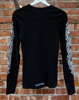 CHROME HEARTS HORSESHOE FLORAL THERMAL LONG SLEEVE ‘BLACK’