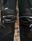 SAINT LAURENT PARIS FW13 BIKER MOTO LEATHER DENIM ‘BLACK’