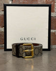 GUCCI MONOGRAM SNAKE BELT ‘SAND’