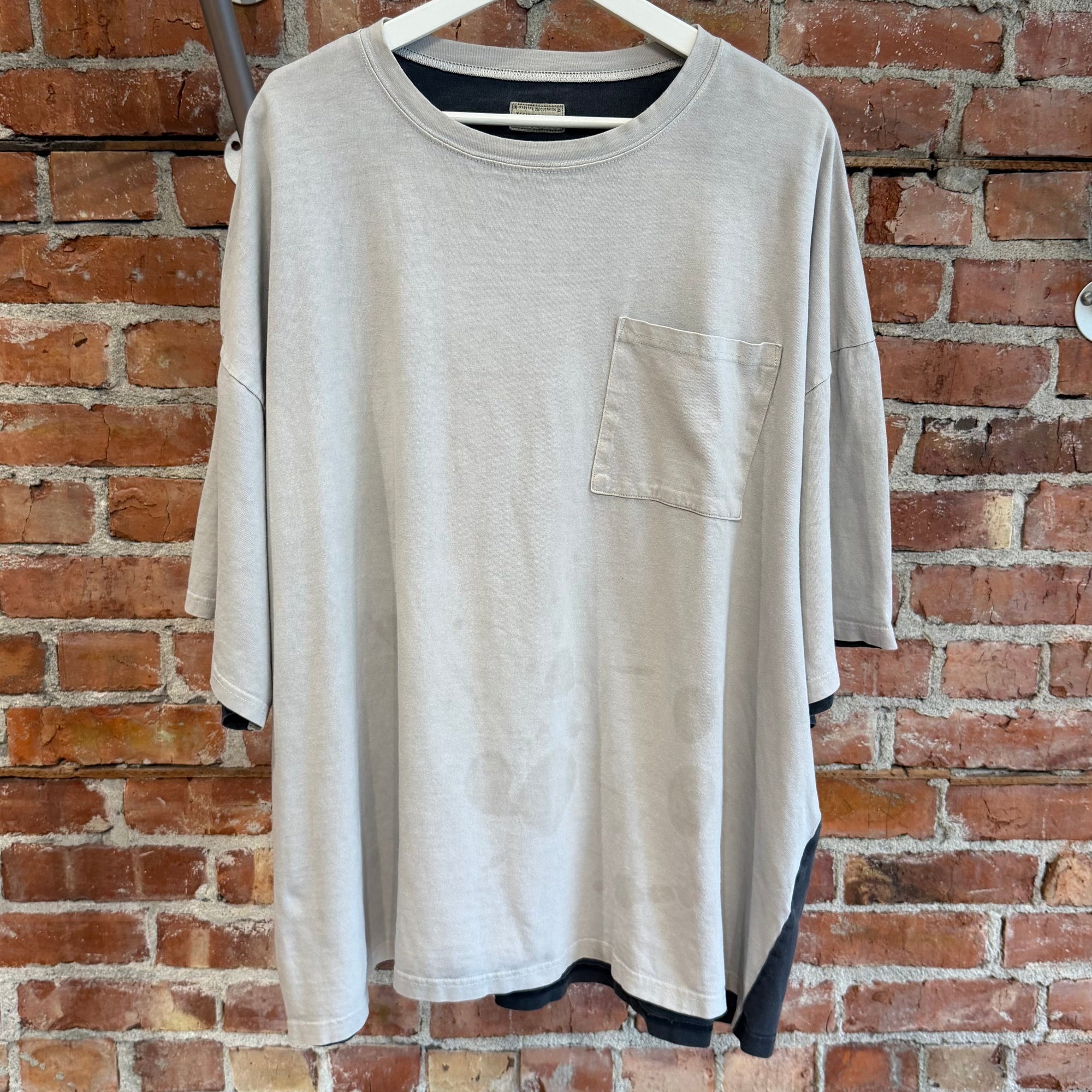 KAPITAL TWO TONE SKELETON TEE ‘BLACK/GREY’