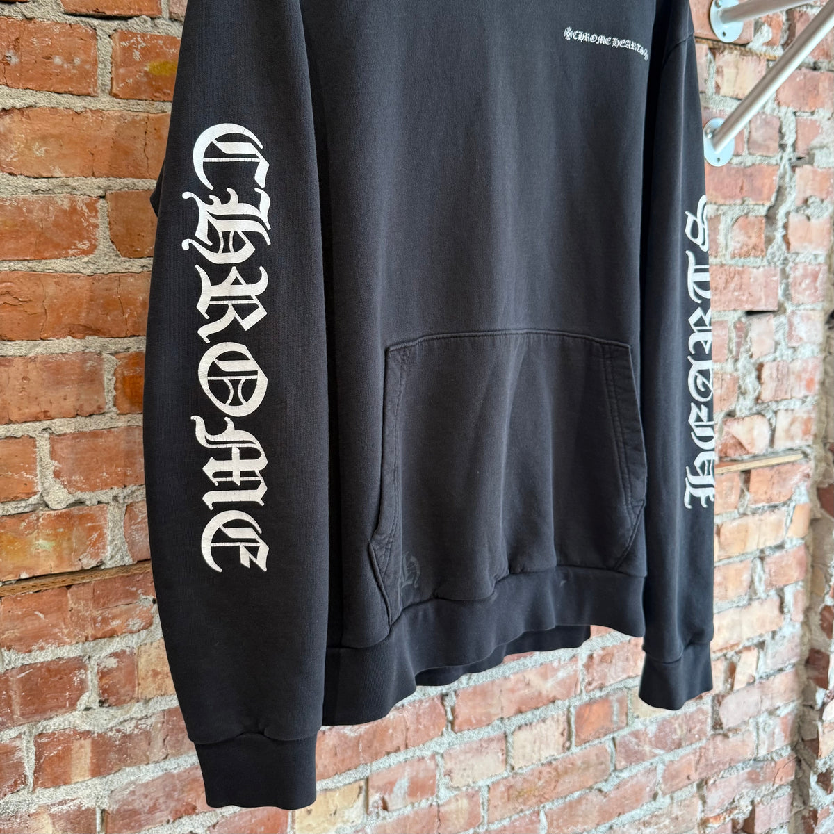 CHROME HEARTS CEMETERY CROSS SPINE PULLOVER HOODIE ‘BLACK’
