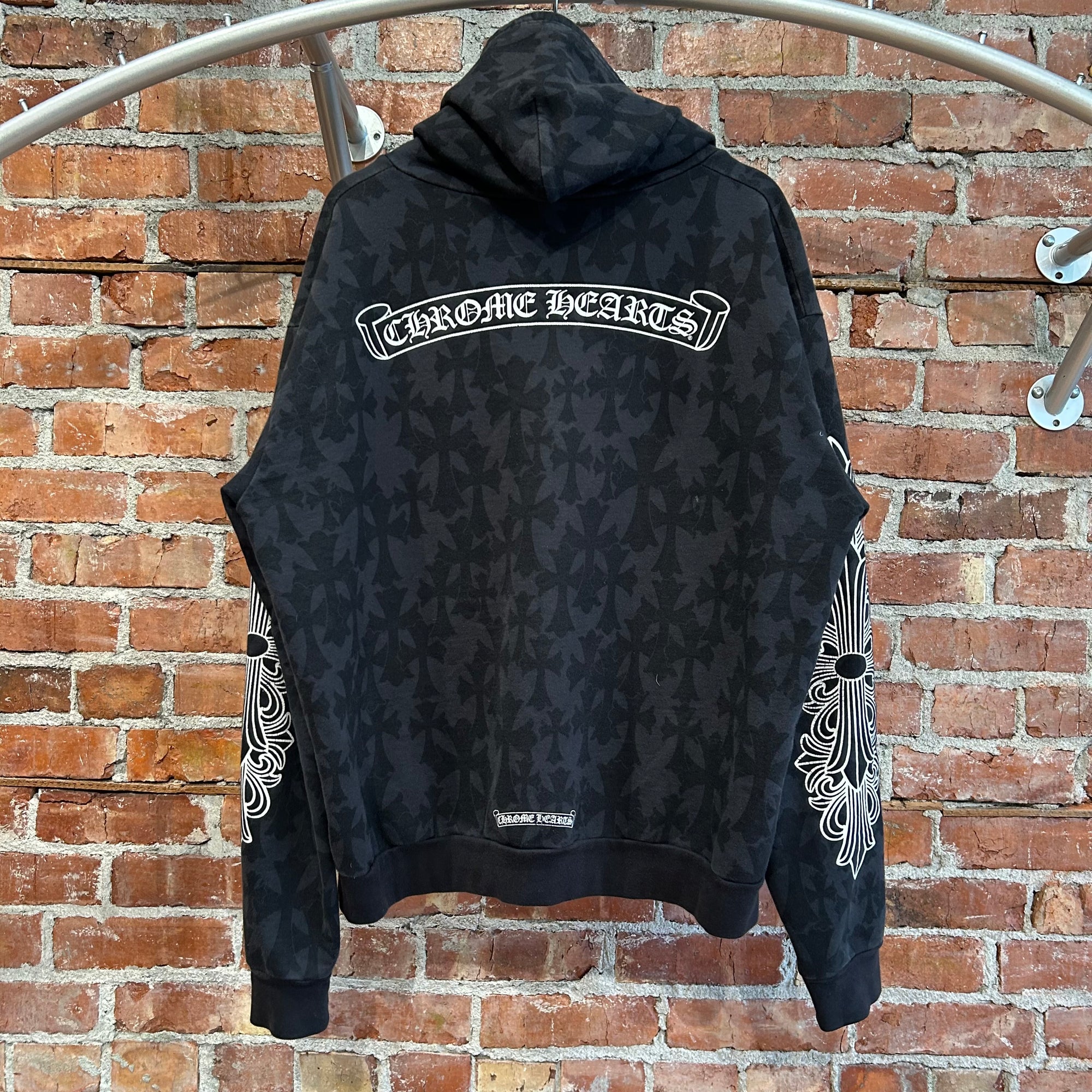 CHROME HEARTS MONOGRAM CEMETERY ZIP HOODIE ‘BLACK’
