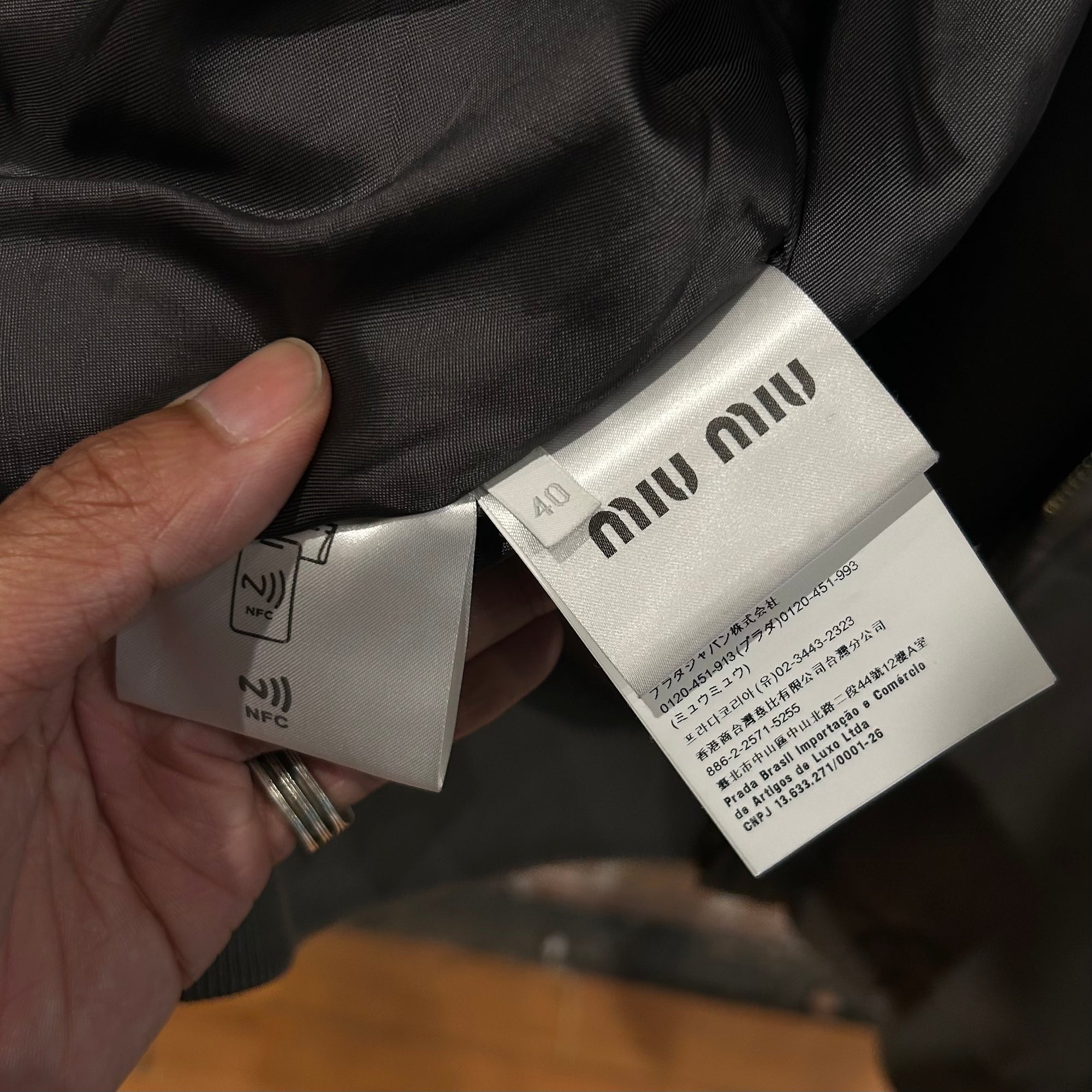 MIU MIU HOODED GARMENT-DYED BLOUSON JACKET ‘GREY’