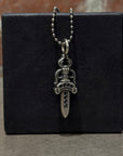 CHROME HEARTS BLACK DIAMOND DOUBLE DAGGER NECKLACE ‘SILVER’