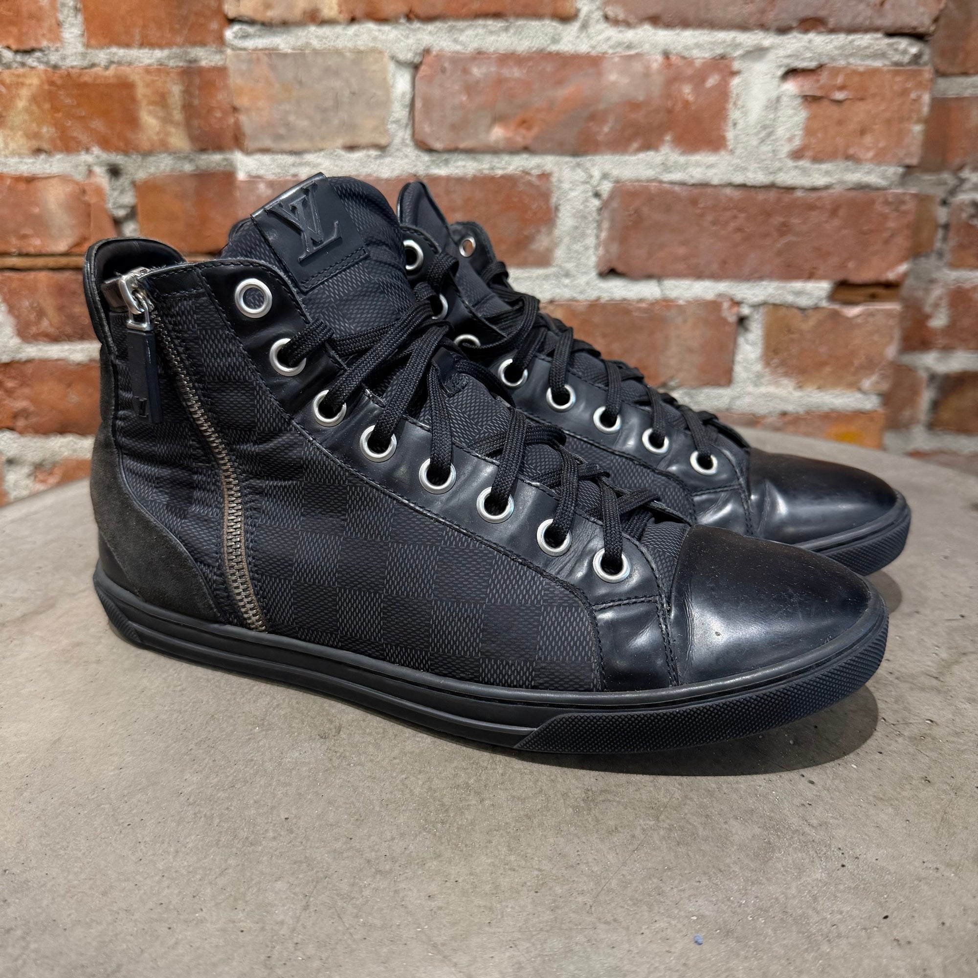 LOUIS VUITTON SS13 DAMIER GRAPHITE ZIP SNEAKERS ‘BLACK’