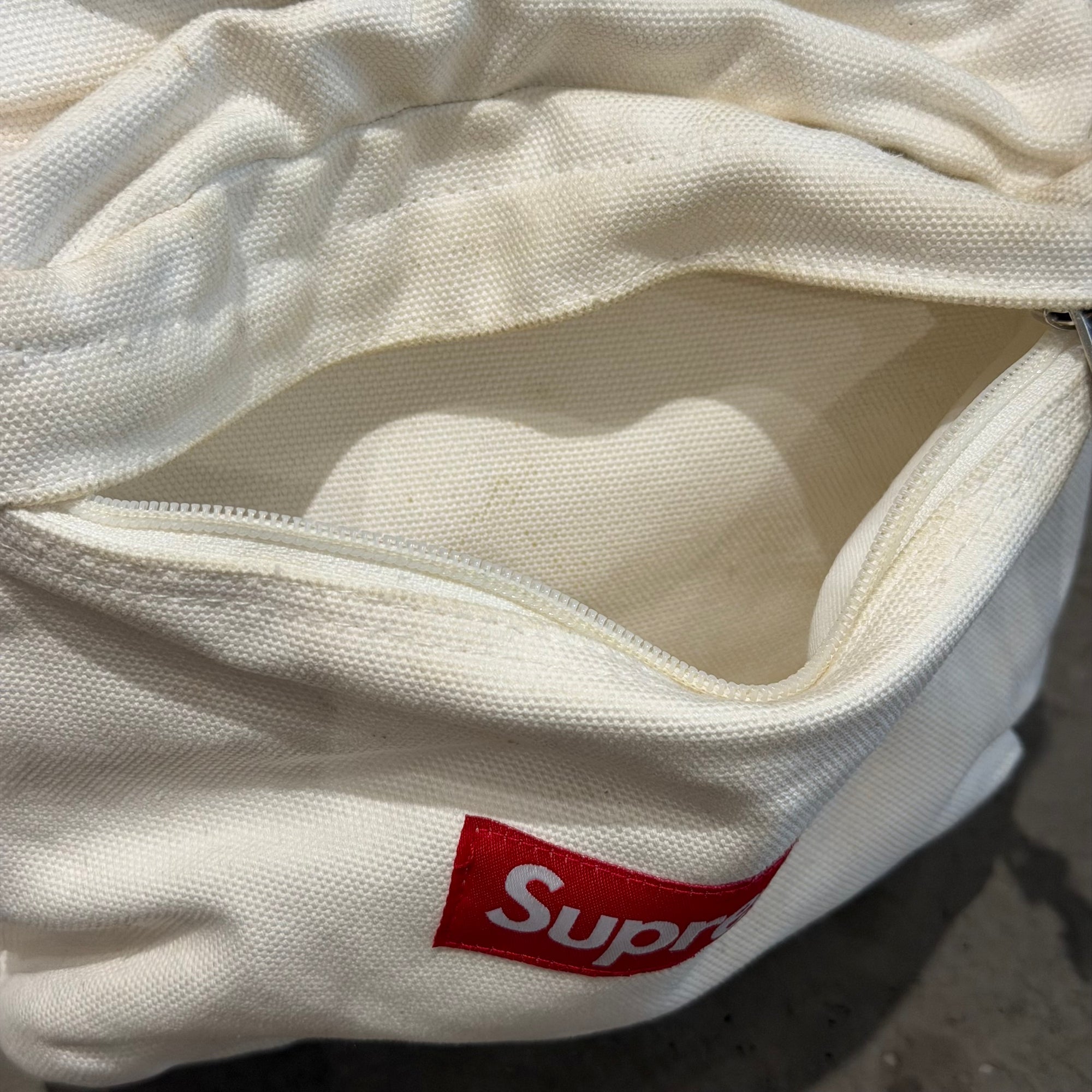 SUPREME SS16 CANVAS BOGO CANVAS BACKPACK ‘WHITE/RED’